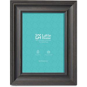LaVie Home 5x7 Picture Frames (1 Pack, Black) Rustic Photo Frame Set with High Definition Glass for Wall Mount & Table Top Display