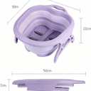 Foldable Foot Spa Bath Massager with Massage Rollers, Collapsible Foot Soak Tub with Non-Slip Legs & Handle, Portable Pedicure Basin for Soaking Feet, Relieve Foot Fatigue, Home Use, Space Saving