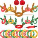 Christmas Games Decorations, Inflatable Reindeer Antler Ring Toss Game, Stocking Stuffers for Men Women Kids Teens Adults, Christmas Party Games Fun Xmas Gifts Carnival Holiday Family (Green-Brown)