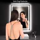 LOAAO 24X32 LED Bathroom Mirror with Lights, Anti-Fog, Dimmable, Backlit + Front Lit, Lighted Bathroom Vanity Mirror for Wall, Memory Function, Tempered Glass, Shatter-Proof, ETL Listed