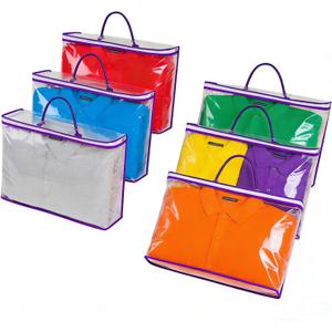 6 Pcs 16 * 12 * 4 InchClear Zippered Storage Bags for Sweater Blanket Bed Sheet Storage, Plastic Storage Bags with Zipper for Closet Linen Sweater Blanket