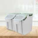 25LB Large Flour Storage Container Bin ,2 Pack Airtight Plastic with Wheels Seal Locking Lid Dispenser Organizer Storage Bin with Measuring Cup & Scoop for Flour, Rice, Grain 50LBS Total, 13 Inches