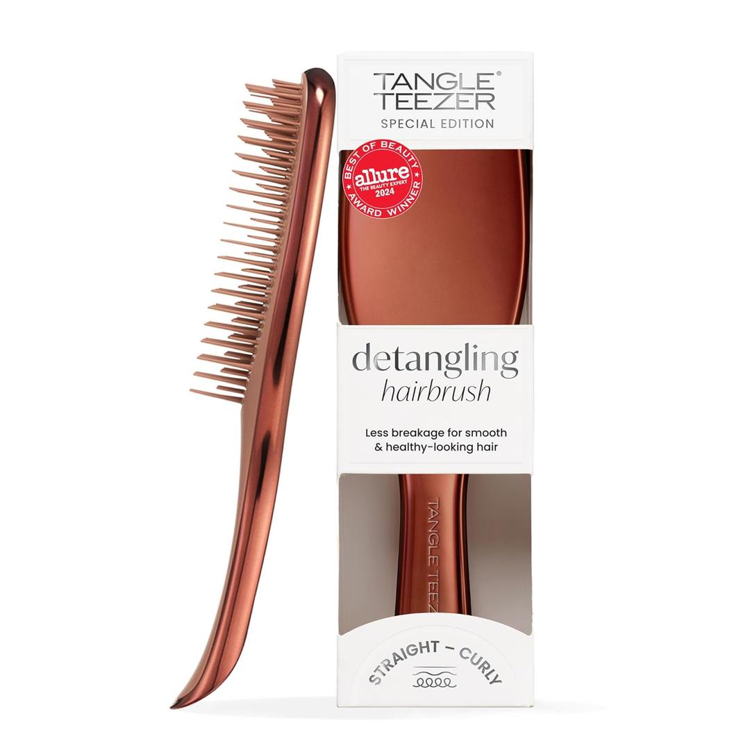 Tangle Teezer Chrome Ultimate Detangler Brush for Wet & Dry Hair, Eliminates Knots & Reduces Breakage for Straight to Curly Hair Types, Chocolate Bronze