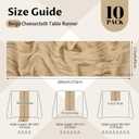 10 Pack Beige Cheesecloth Table Runner 17x108 Inch Semi Sheer Boho Gauze Cheese Cloth Table Runners, for Wedding Bridal Shower Birthday Party Home Decor Garden Farmhouse