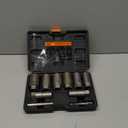 THINKWORK 1/2 Inch Drive Lug Nut Extractor Set, Large Sizes, 10pcs Wheel Lock Removal Kit, Deep Lug Nut Removal Tool for Damaged, Stripped, Rusted, Broken, Rounded Bolts, Nuts