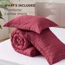 Bedsure King Size Comforter Set - Dark Red King Comforter Set, Soft Bedding for All Seasons, Cationic Dyed Bedding Set, 3 Pieces, 1 Comforter (104"x90") and 2 Pillow Shams (20"x36"+2")