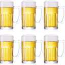 6 Pack Heavy Beer Mugs, Large Beer Glasses with Handle, 20 Ounce Glass Steins, Classic Beer Mug glasses Set