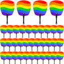 36 Pcs Rainbow Folding Fans,Hand Held Fans,Pride Month Fans LGBT Plastic Fans,Rainbow Handle Fans for Women Men Rainbow Party Decoration