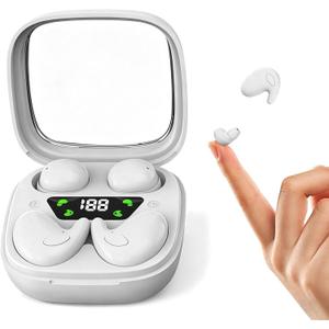 Xmenha Flat Sleep Mini Invisible Small Tiny Earbuds Wireless Bluetooth Ear Buds for Sleeping Headphones Micro Smallest Discreet Sleep Earbuds Earphones for Side Sleepers, Small Ears Canals Women, Work