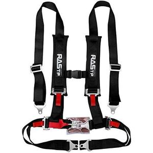 RASTP 4 Point Safety Harness Set with Ultra Comfort Heavy Duty Shoulder Pads,(Pack of 1) (Black)