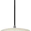 Aspen Creative Flaxen 71030 One-Light Pendant with Hardback Drum Shaped (Spider) Shade, 8 x 8 x 11, Light Satin Nickel