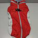 AOFITEE Dog Coat, Warm Dog Winter Coat, Reflective Cold Weather Dogs Puffer Jacket with Harness Built in, Waterproof Pet Fleece Vest Snowsuit for Small Medium Large Dogs, Christmas Red L