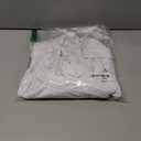 GOKATOSAU Women's Off The Shoulder Long Sleeve 3D Flower Ruffle Hem Bodycon Party Mini Dress White (Small, White)