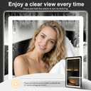 AMOISE LED Bathroom Vanity Mirror with Light, 30"x20" Led Bathroom Vanity Mirror with Light for Wall, Anti-Fog, Dimmable 3 Colors, Memory Function, Backlit and Front Lit, Plug-in/Hardwired