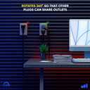 Maximm Cable 15 Feet 360 Rotating Flat Plug Extension Cord/Wire, 3 Prong Grounded Wire 16 Awg Power Cord - Black UL Certified