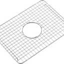 18.2 in. x 13.2 in. Centre Drain Sink Protector with Supersoft Silicone Feet in 304 Grade Stainless Steel