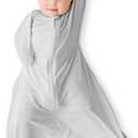 Bebon Transition Swaddle - Baby Wearable Blanket - Cozy Sleep Sack, Wrap with 2-Way Zipper - 95% Bamboo Viscose, 5% Spandex (Cozy Grey, Medium 6-12 Month)