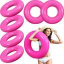 JellyArch 6 Pcs Inflatable Pool Floats 28 Inches Swim Tube Bulk for Adults Swimming Ring Pool Floaties for Beach Party Decorations Women and Men River Lake Summer Vacation Holiday (Rose Pink)