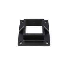 Floor Flange for 2 1/2" Square x 2 1/2" Square Aluminum Fence Posts - Deck Mount (Black)