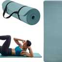 Gaiam Essentials 2/5" Thick (10mm) Yoga & Pilates, Fitness & Exercise Mat with Easy-Cinch Carrier Strap Cusion Support For Fitness and Gym Workouts