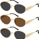 WOWSUN Trendy Oval Sunglasses for Women 2024 Retro Classic Shades UV400 Protection