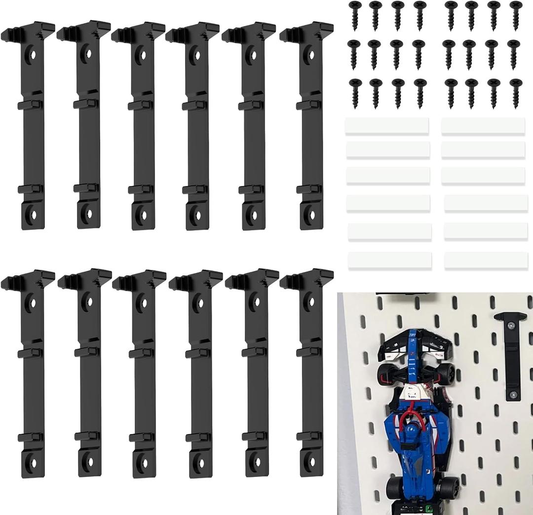 Wall Mount Compatible with f1 Speed Champions Sets, Wall Bracket for Speed of Champions,Vertical Wall Mount for Brick Cars (12 Packs)