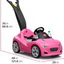 Step2 Whisper Ride Cruiser Kids Push Car, Ride On Toy, Stroller Substitute, Includes Seat Belt & Horn, Made of Durable Plastic, Max Weight 50 lbs., For Toddlers 1.5-4 Years Old, Pink