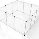 BRIAN & DANY Pet Dog Playpen, Clear Acrylic Puppy Dog Play Pen Indoor, Portable Small Animal Transparent Fence Panels for Rabbit, Kitten, Bunny, Cat, 28 X 20 Inch