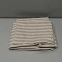 jinchan Striped Linen Kitchen Curtains 45 Inches Tier Curtains Farmhouse Modern Cafe Style Small Window Treatments Airy Light Filtering Rod Pocket for Living Room Bathroom 2 Panels Taupe Grey