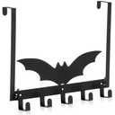 Reallnaive Gothic Bat Over The Door Hooks Goth Bathroom Decor Creepy Hanger Wall Mount Rack Holder for Towel, Hat, Coat, Cloth, Keychain, Bag, Home Organizer