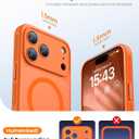 BXYJY for iPhone 17 Pro Max Case Magnetic with Stand, Camera Control Button, Full Lens Protection, Compatible with MagSafe, Military Grade, Translucent Thin Women Men Hard Case for 17 Pro Max, Orange