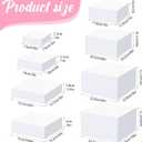 Geelin 8 Pack Acrylic Buffet Risers - 3 to 10 Inch Decorative Cube Boxes, Display Stands with Hollow Bottoms for Food Jewelry Table Display Supplies(White,Flat)