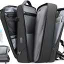 Vacuum Travel Backpack with Pump, 50L Expandable Compression Airback Backpack With Vacuum Seal, 17.3 Inch Water Resistant Business Laptop Backpack with USB Charging Port for Women & Men (Black(vacuum Backpack With Pump 50l))