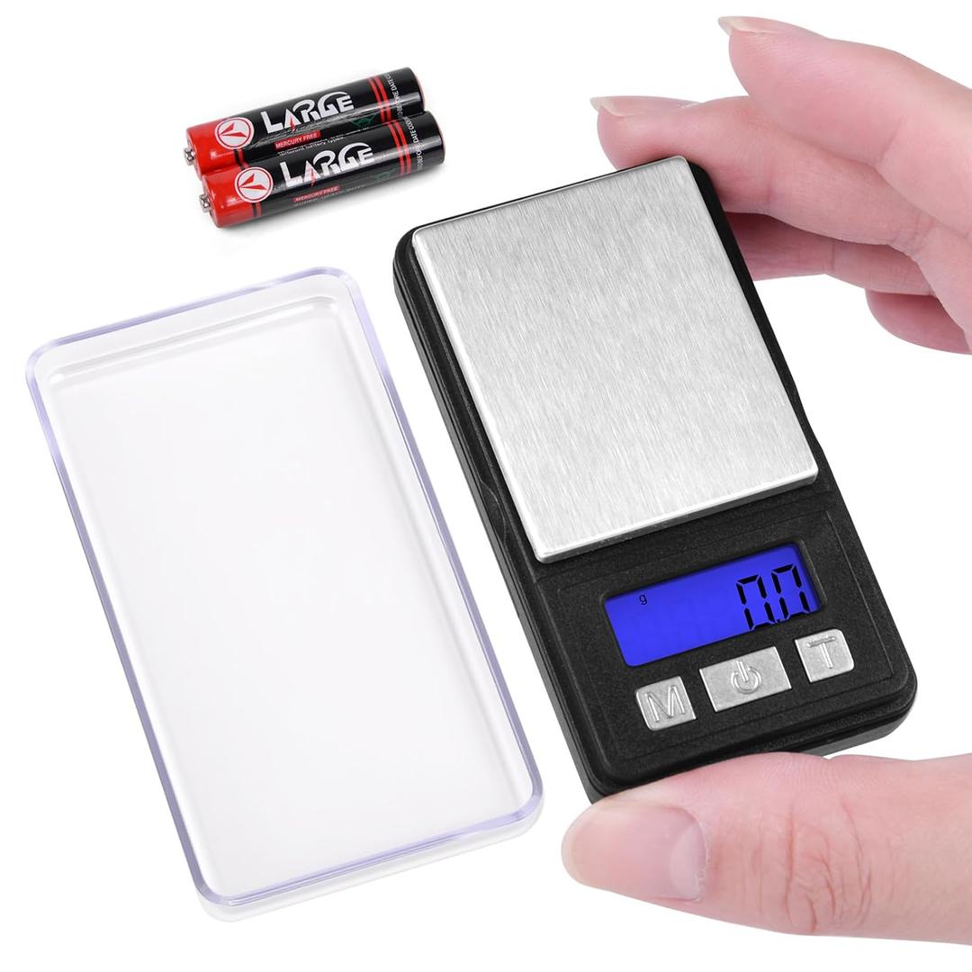 Fuzion Ultra Mini Scale, 1000g x 0.1g Digital Pocket Scale, Grams and Oz 6 Units, Gram Scale with LCD Display, Tare, Battery Included