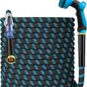 200Ft Non-Expandable Garden Water Hose with 10-Pattern Spray Nozzle, Lightweight 5/8" Hose Pipe, Kink-Free, Leak-Proof, 3/4" Solid Metal Fittings