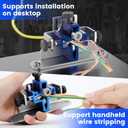 Nelyrho Manual Wire Stripper Machine, 15-1/0 AWG Portable Wire Stripping Machine, Craftsman Wire Stripping Tool for 1.45-8.25 mm Copper Scrap Wire Recycling, 4 Channel Cable Stripper