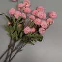 Floroom 5pcs Faux Silk Pompon Mum Artificial Flowers, Bulk Fake Mini Chrysanthemums with Stems for DIY Bouquet Centerpieces Wedding Fillers Blush Arrangements Shower Decorations, Pink