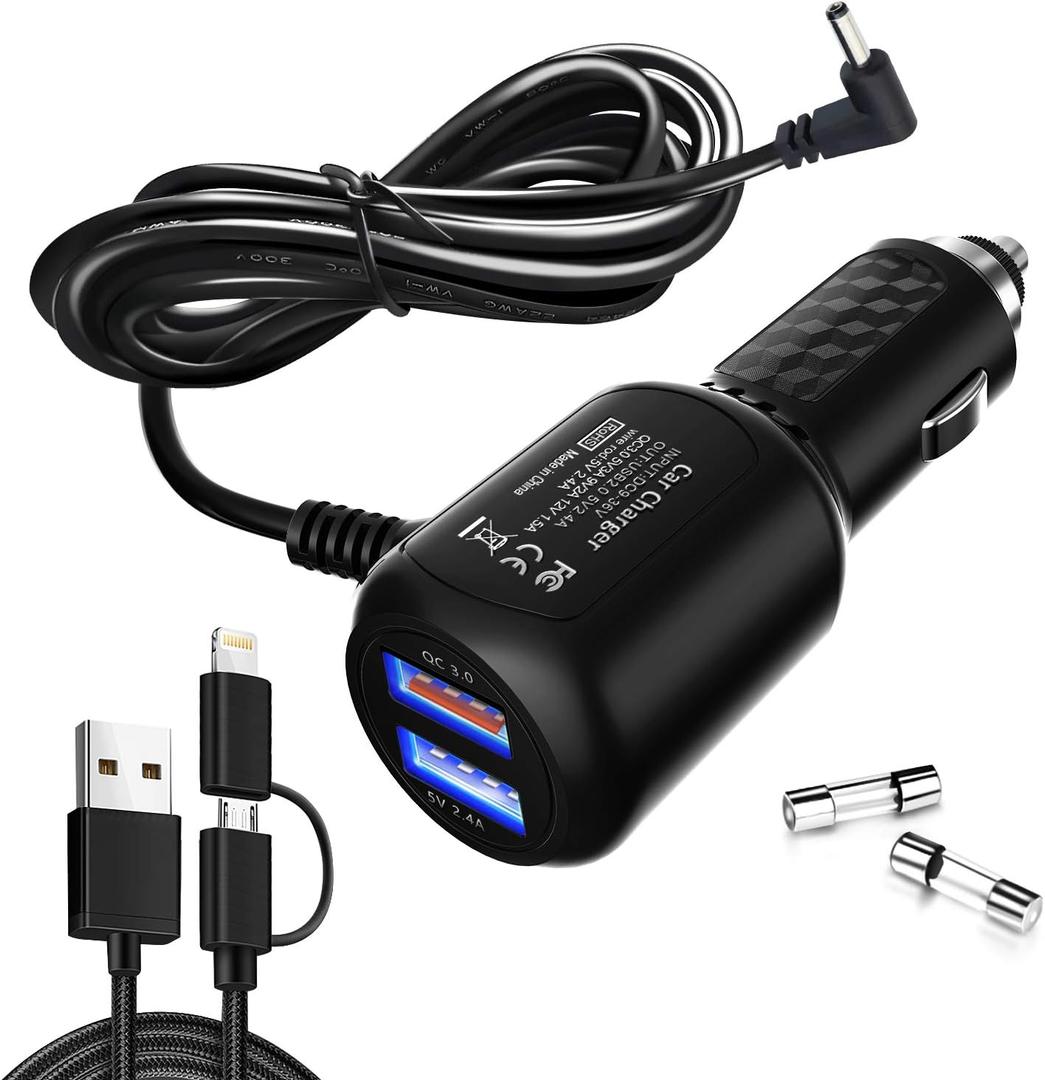 Radar Detector Power Cord,for Uniden Escort Valentine Beltronics Passport Cobr Whistler etc Radar Detector,Dual USB QC3.0 Quick Charger(6.5FT)
