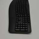 EDJO Ergonomic Wireless Keyboard with Wrist Rest, Wave Keys, for Large Hands, 2.4GHz Full Size Ergo Cordless USB Computer Keyboard, Comfortable Natural Typing, for Laptop, Mac, Windows (Black) (Black)