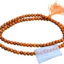 8mm Sandalwood Japa Mala 108 Beads with Guru Bead  Natural Chandan Prayer Rosary Necklace for Meditation, Yoga, Mantra Chanting, Spiritual Healing & Hindu Buddhist Prayer