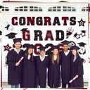Landhoow 30 Pcs Graduation Car Magnets 2026 Senior Graduation Car Decoration Bumper Sticker Congrats Grad Magnet Magnetic Refrigerator Decal for Grad Parade Party Supplies (Maroon/Burgundy, Black)