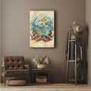 frameless vintage Christian art He holds the world in his hands spiritual faith artwork tranquil home decor Christian art home bedroom living room decor pop poster art watercolor wall mural