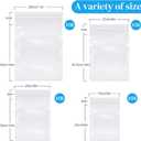 Kosiz 600 Pcs Clear Cellophane Bag Plastic Poly Shirt Bag Bulk Resealable Clothes Packing Self Adhesive Packages for Business Shipping(6'' X 9", 8'' X 10", 9'' X 12", 11'' X 14")