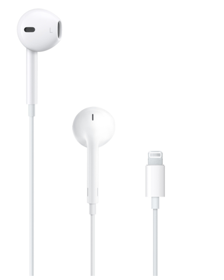 Apple EarPods Headphones with Lightning Connector, Wired Ear Buds for iPhone with Built-in Remote to Control Music, Phone Calls, and Volume