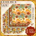 Hahafelt 10 Pcs Fall Retro Boho Quilting Fabric Bundles 20 x 20 Inch