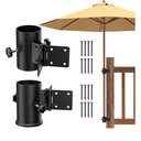 Heavy Duty Patio Umbrella Holder,Deck Umbrella Mount,Patio Umbrella Stand Outdoor Umbrella Clamp Bracket for Deck Railing, Balcony, Courtyard, Fences etc (Corner Surfaces Mount, 4pcs)