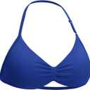 VOYJOY Impact Strappy Bra Sports Bras for Women Basic Crop Workout Sexy Tank Gym Yoga Bra (Blue, L)