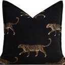 vctops Luxury Tiger Jacquard Throw Pillow Cover Soft Velvet Animal Pattern Decorative Cushion Cover Modern Square Accent Pillowcase for Couch Bedroom Living Room (Type B,18"x18")