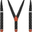 Mens Suspenders Elastic Y Back Adjustable Heavy Duty Strong Clips 1.4" Wide