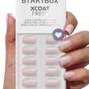 BTArtbox Press On Nails Square - Pastel Short Press On Nails with Glue for Women, Opaque Soft Gel Glue On Nails in 16 Sizes - 32 Stick On Nails Kit, Heeled Neutral